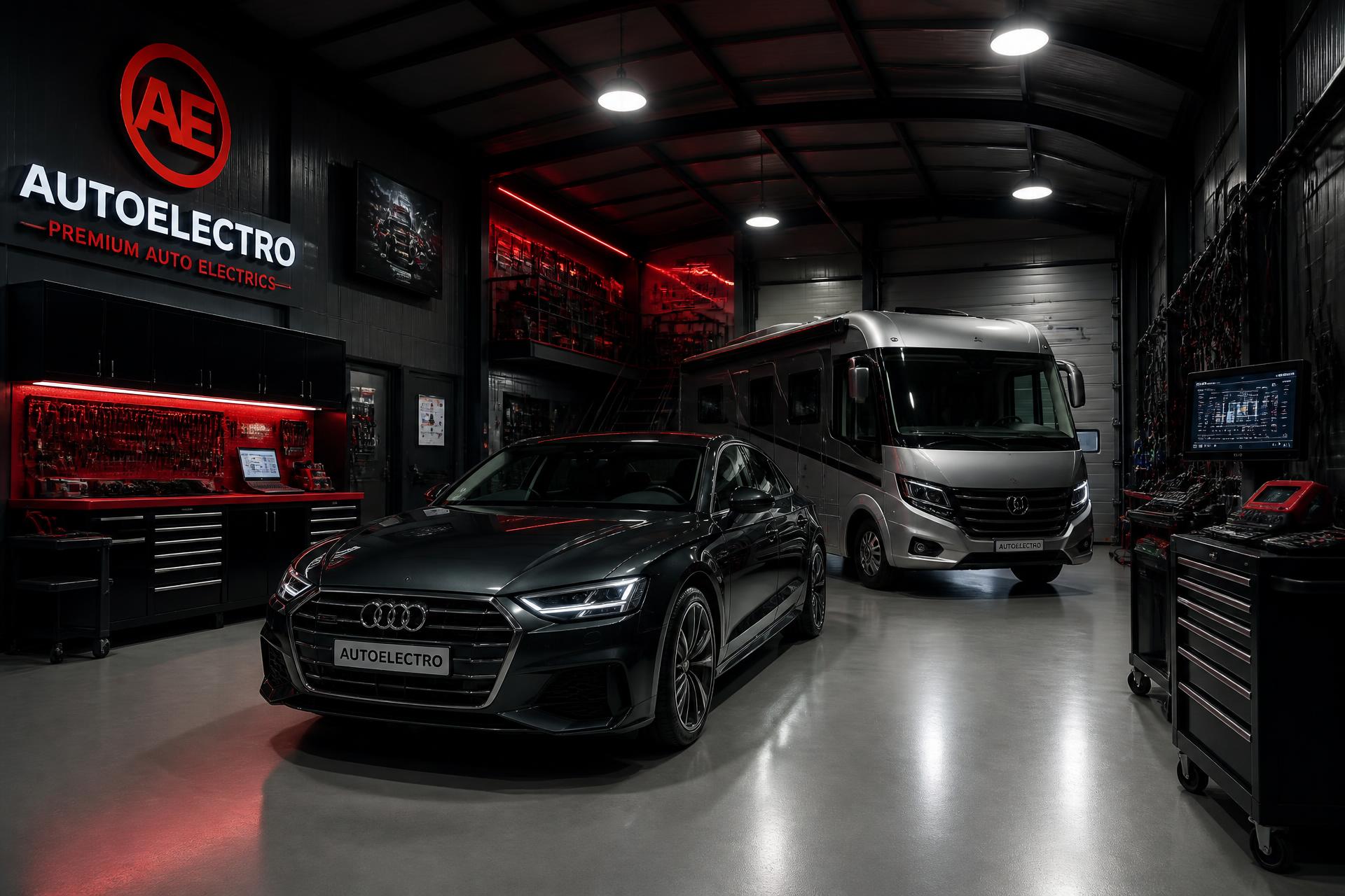 Oficina Miguel Santos Electro Auto+ com automóvel e autocaravana